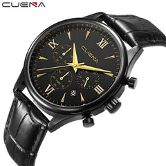 Luxury Brand CUENA Fashion Men Watch Leather Casual Analog Quartz Watch Wristwatches Business Clock Man horloges mannen #XJ16
