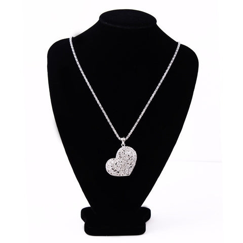 Alloy with Rhinestone Crystal Love Long Necklace Alloy with Rhinestone Crystal Love Long Necklace