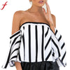 Women Ladies Striped Casual Off the Shoulder Short Sleeve Crop Top Shirt Top Plus Size Long Sleeve Fashion Blouses Blusas Women Ladies Striped Casual Off the Shoulder Short Sleeve Crop Top Shirt Top Plus Size Long Sleeve Fashion Blouses Blusas