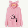 Womens Cat Long Sleeve Hoodie Sweatshirt Hooded Pullover Tops Blouse Womens Cat Long Sleeve Hoodie Sweatshirt Hooded Pullover Tops Blouse