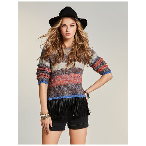 Oragnge Red Scoop Neck Knitted Top Oragnge Red Scoop Neck Knitted Top