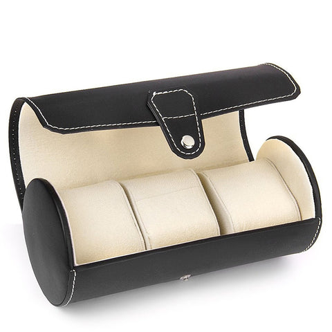 3-Compartment PU Display Storage Box for Jewelry Watch (Black) 3-Compartment PU Display Storage Box for Jewelry Watch (Black)