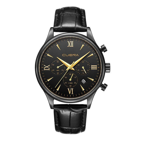 Luxury Brand CUENA  Fashion Men Watch Leather Casual Analog Quartz Watch Wristwatches Business Clock Man horloges mannen #XJ16