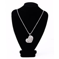 Alloy with Rhinestone Crystal Love Long Necklace