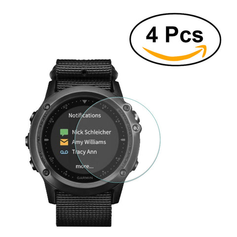 4 Pcs Tempered Glass Screen Protector Premium Clear Screen Protective Film for Garmin Fenix3 HR