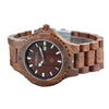 Men's Natural Wooden Wristwatch Wood Watch Quartz with Date + Box