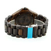 Men's Natural Wooden Wristwatch Wood Watch Quartz with Date + Box