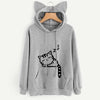 Womens Cat Long Sleeve Hoodie Sweatshirt Hooded Pullover Tops Blouse