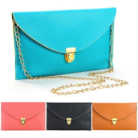 Fashion Lady Women Envelope Clutch Chain Purse Handbag Shoulder Tote Messenger Bag Black