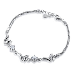 925 sterling silver cute fox bracelet women's simple personality fashion bracelet