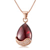 925 sterling silver rose gold necklace women clavicle chain pendant jewelry simple red pomegranate