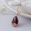 925 sterling silver rose gold necklace women clavicle chain pendant jewelry simple red pomegranate