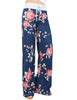 Women Casual Loose Boho Pants Floral Star Striped Print American Flag High Elastic Waist Long Trousers Wide Leg Pants