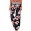 Women Casual Loose Boho Pants Floral Star Striped Print American Flag High Elastic Waist Long Trousers Wide Leg Pants