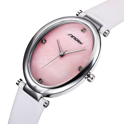 SINOBI brand luxury diamond fashion leather ladies watch