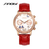 SINOBI brand luxury diamond fashion butterfly watch leather ladies watch